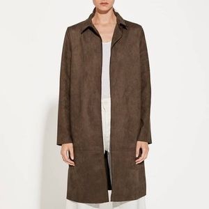 (SOLD) ZARA FAUX SUEDE BROWN LONG TRENCH COAT